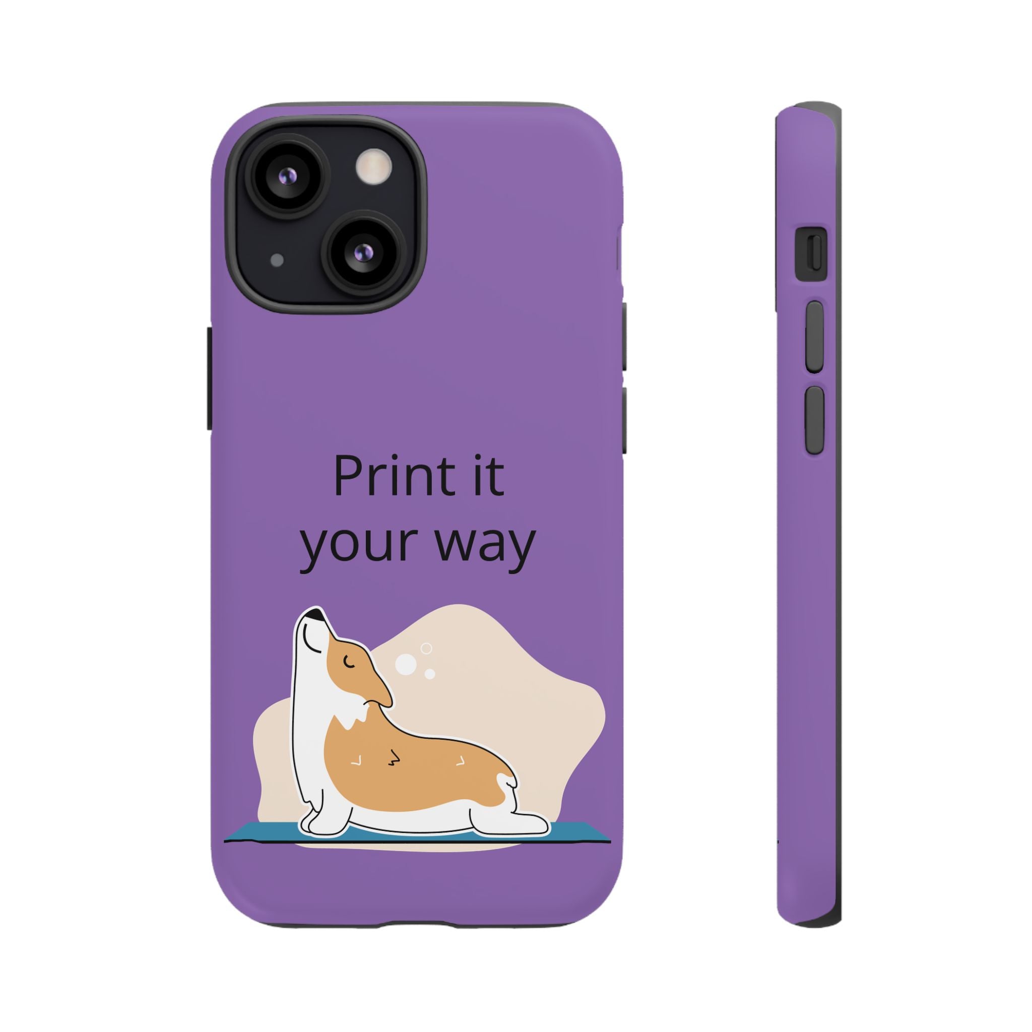 Corgi Stretch Phone Case – "Print it your way" Purple Protective Case