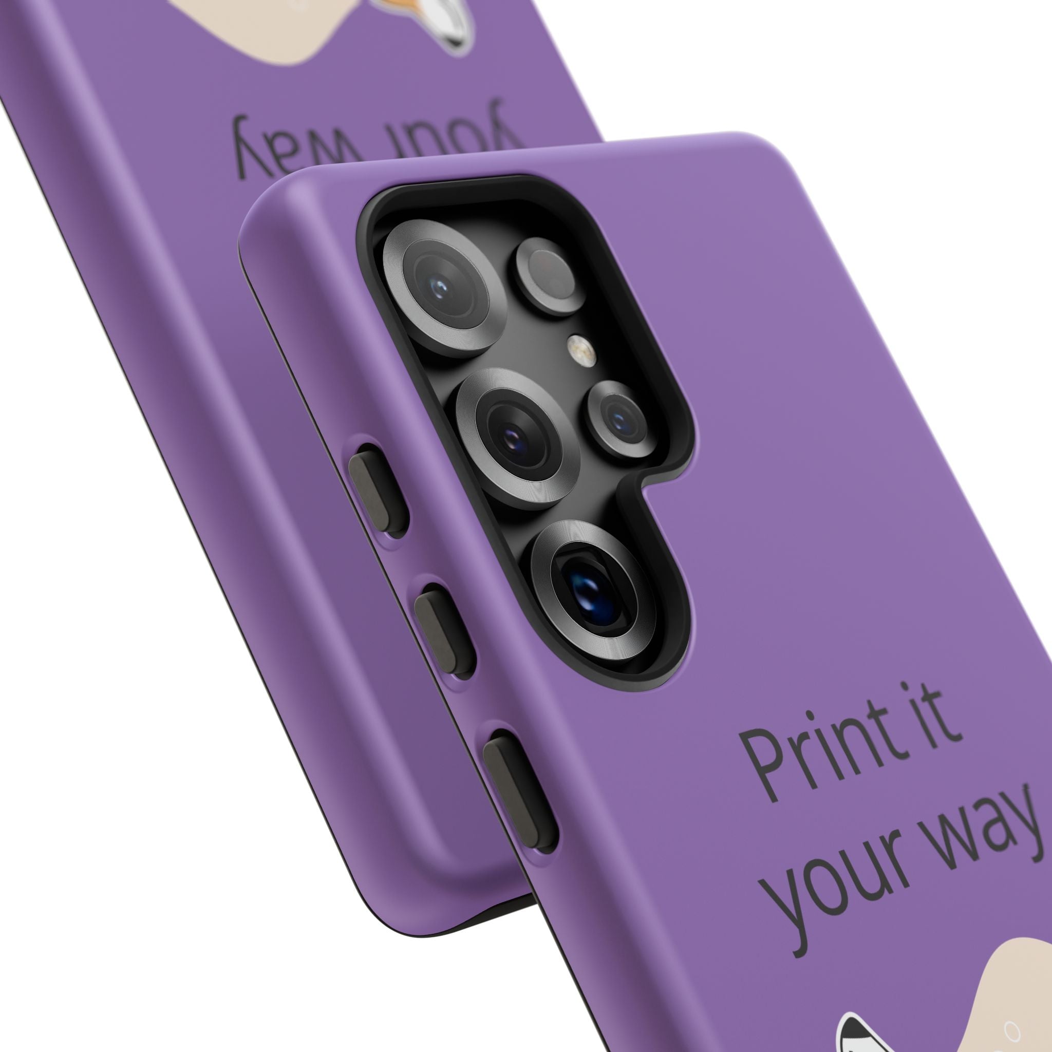 Corgi Stretch Phone Case – "Print it your way" Purple Protective Case