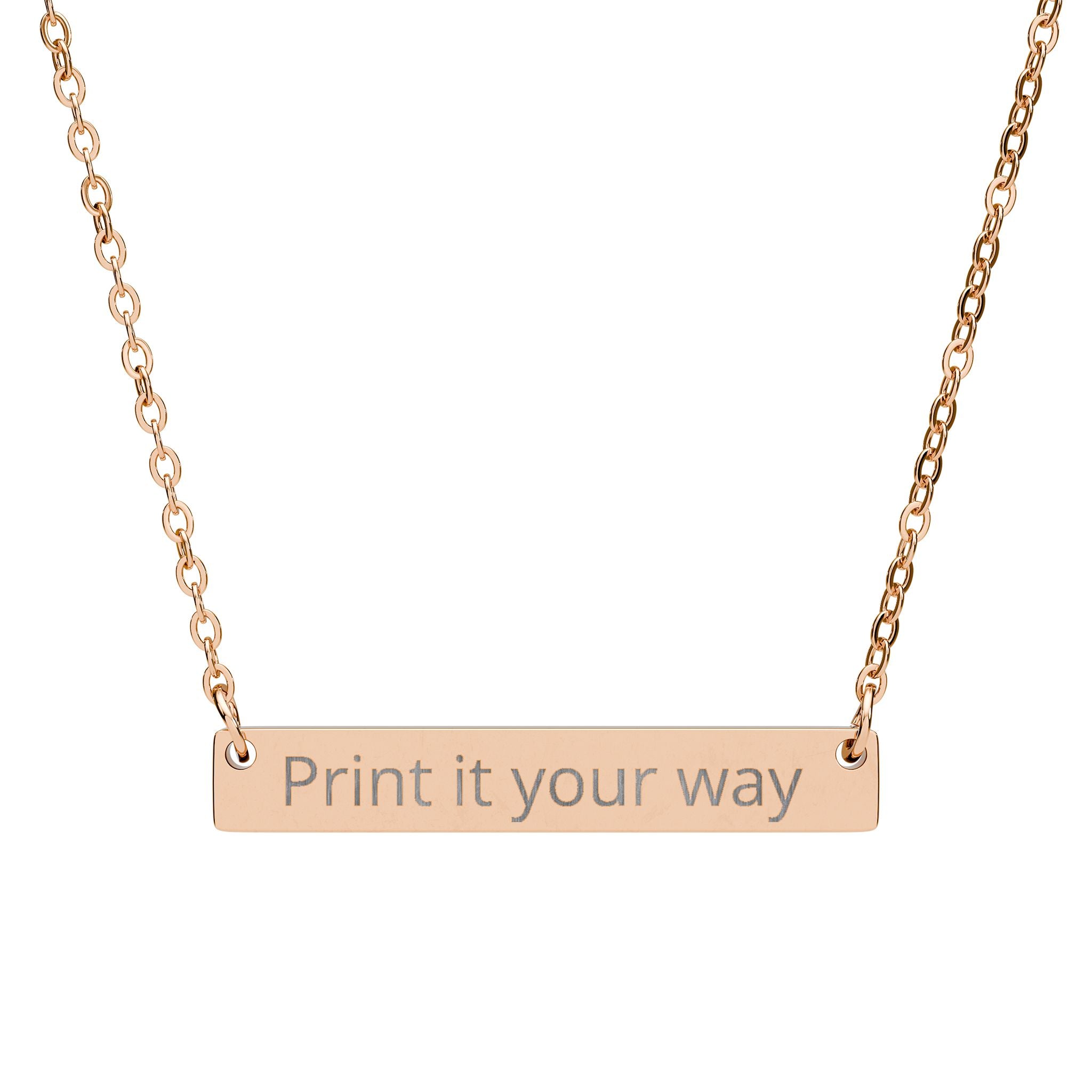 Engravable Horizontal Bar Necklace — Personalized Nameplate Jewelry