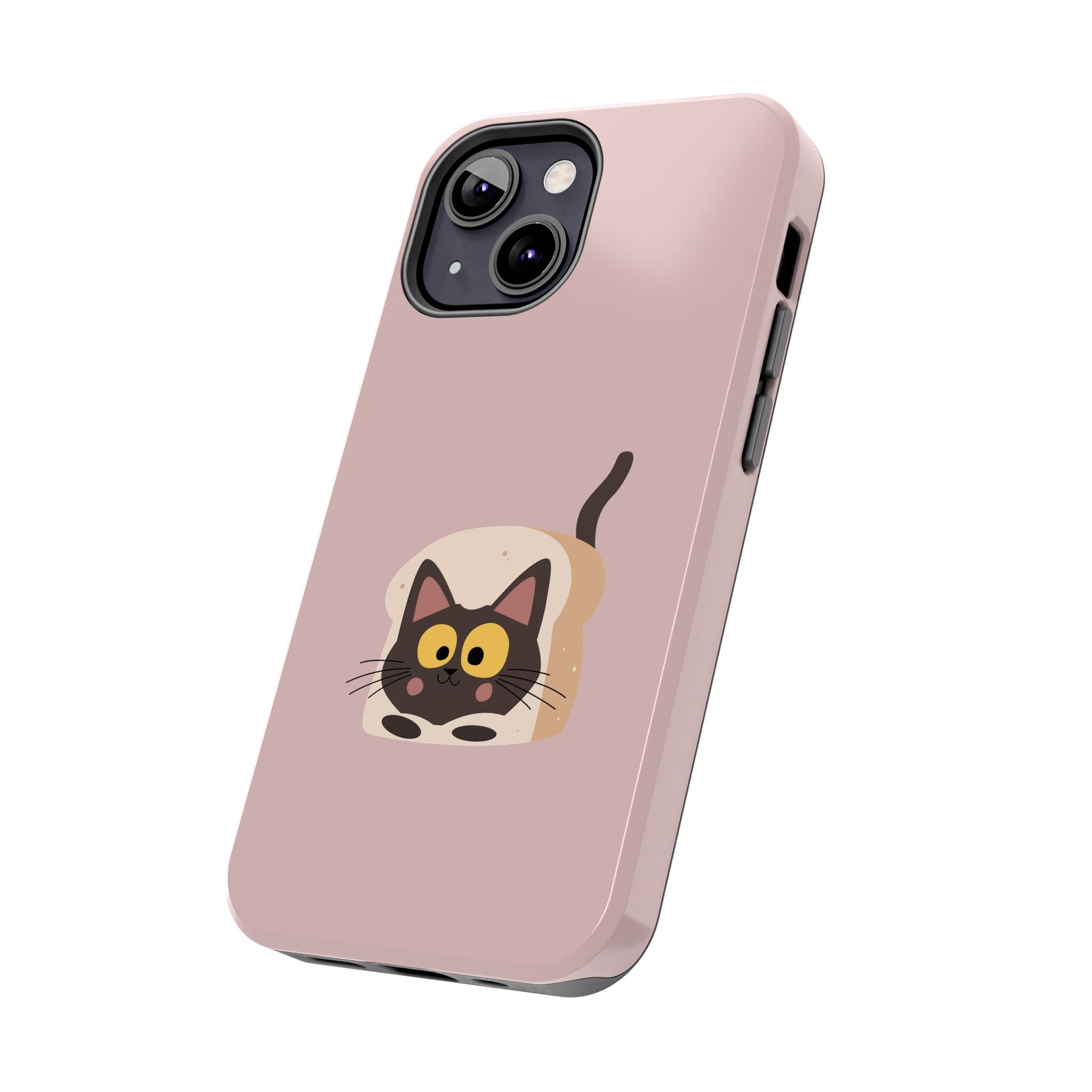 Tough Phone Case — Cute Black Cat in Bread Illustration (Protective iPhone Case)
