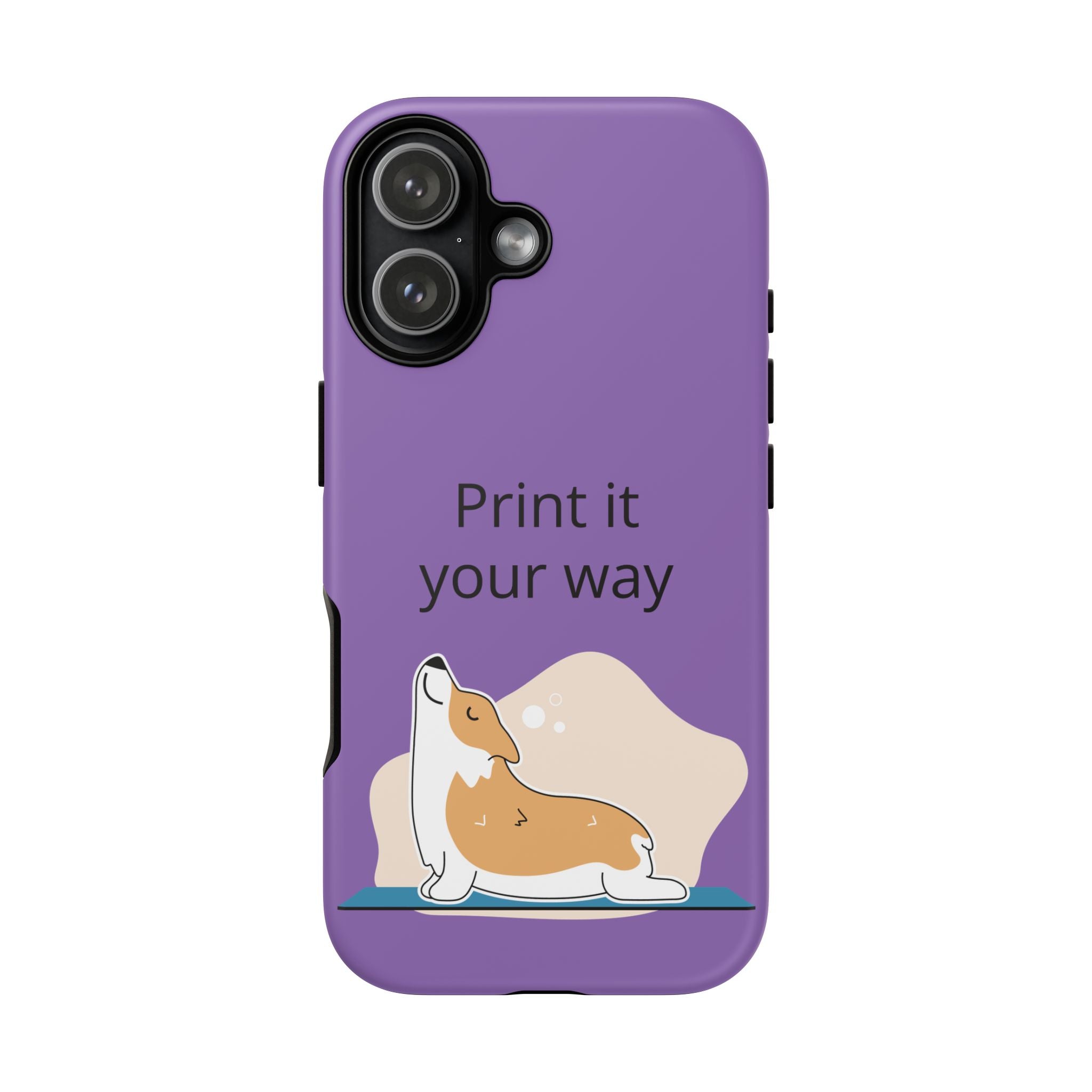 Corgi Stretch Phone Case – "Print it your way" Purple Protective Case
