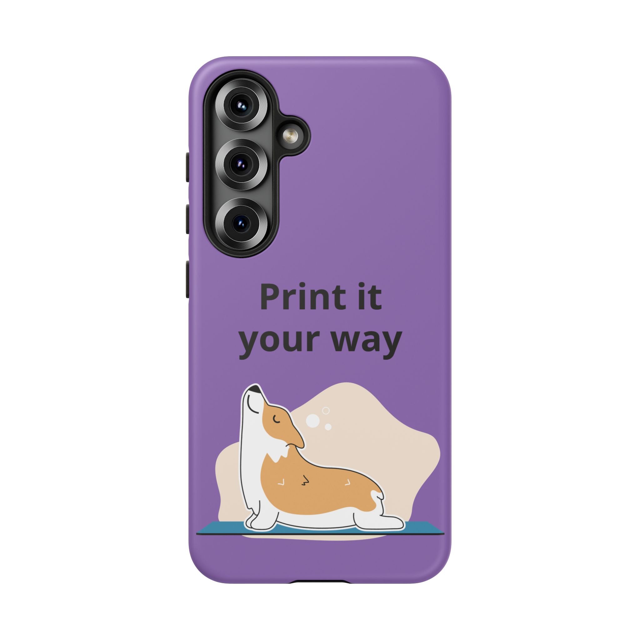 Corgi Stretch Phone Case – "Print it your way" Purple Protective Case