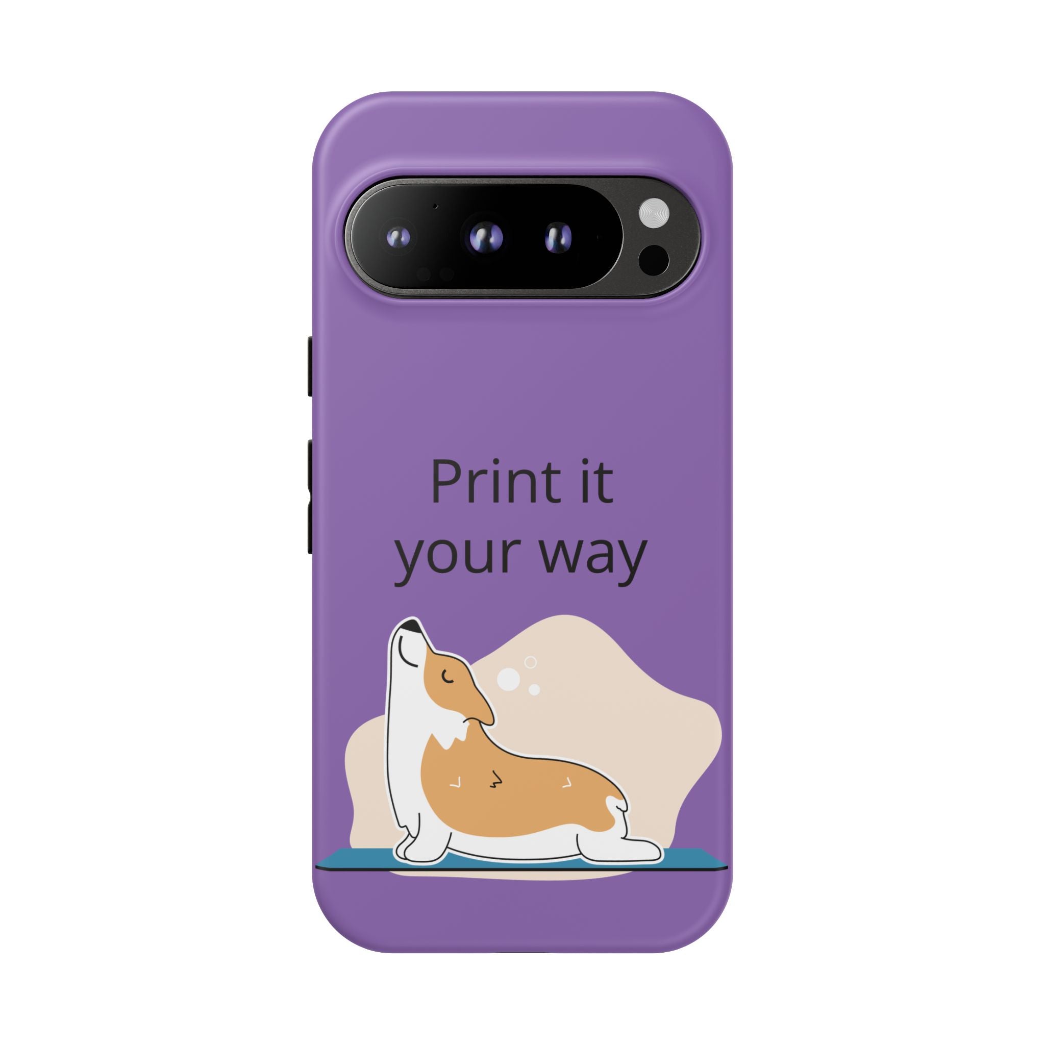 Corgi Stretch Phone Case – "Print it your way" Purple Protective Case