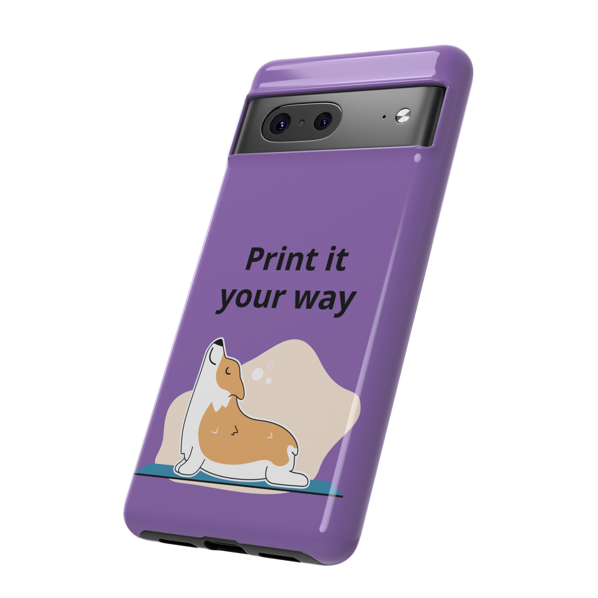 Corgi Stretch Phone Case – "Print it your way" Purple Protective Case