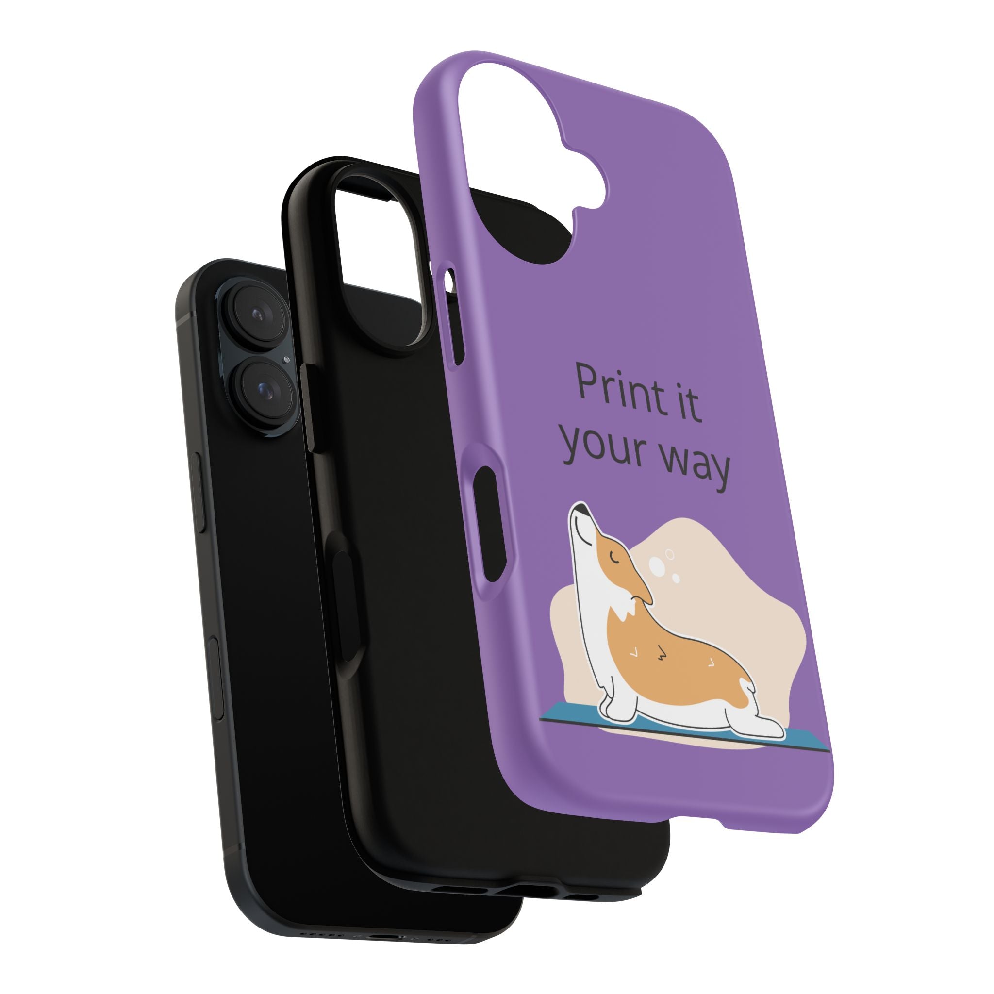 Corgi Stretch Phone Case – "Print it your way" Purple Protective Case
