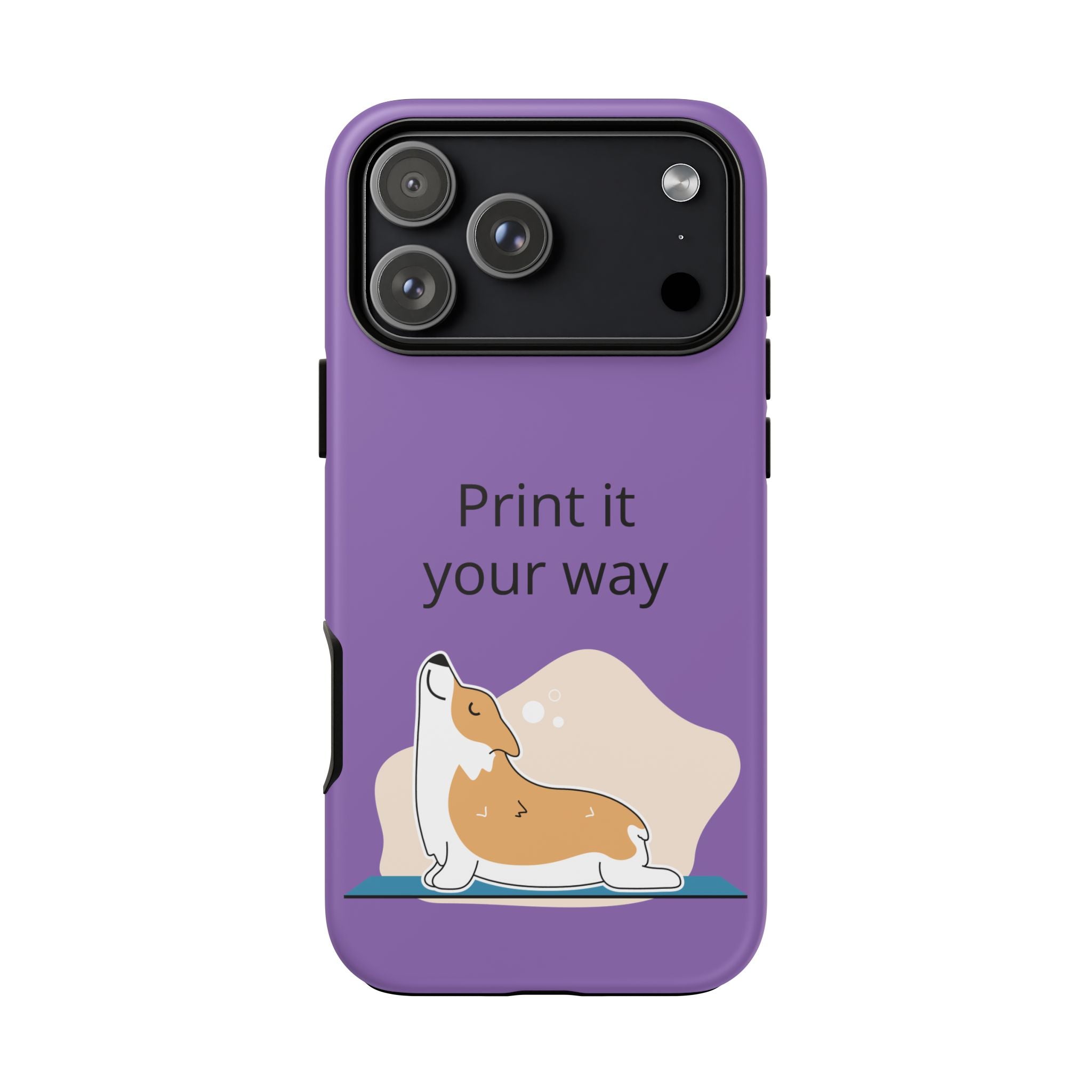 Corgi Stretch Phone Case – "Print it your way" Purple Protective Case