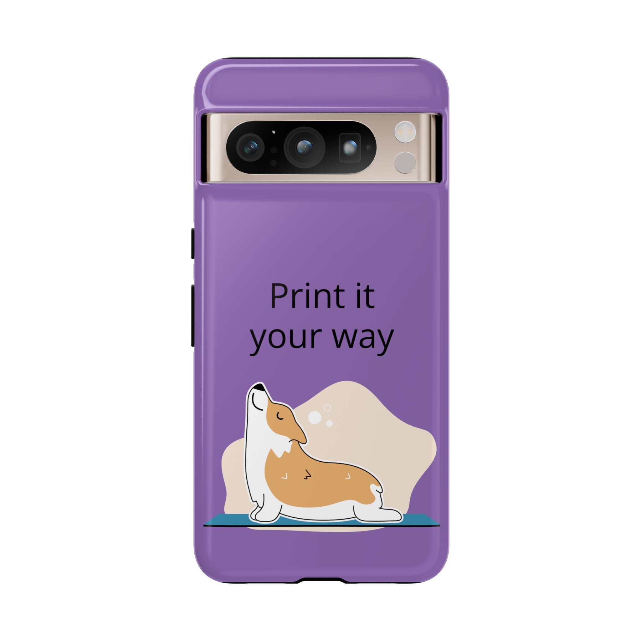 Corgi Stretch Phone Case – "Print it your way" Purple Protective Case