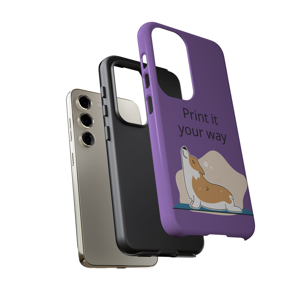 Corgi Stretch Phone Case – "Print it your way" Purple Protective Case
