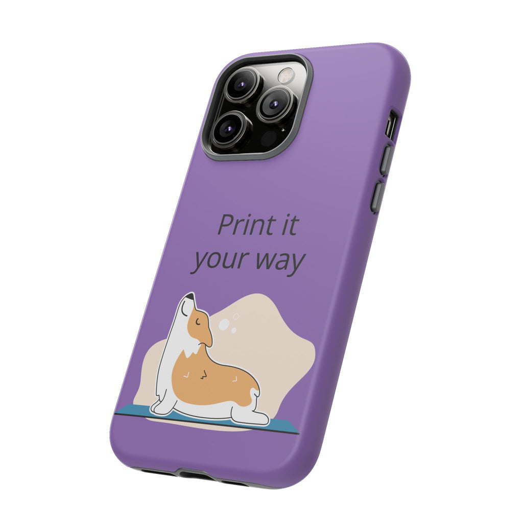 Corgi Stretch Phone Case – "Print it your way" Purple Protective Case