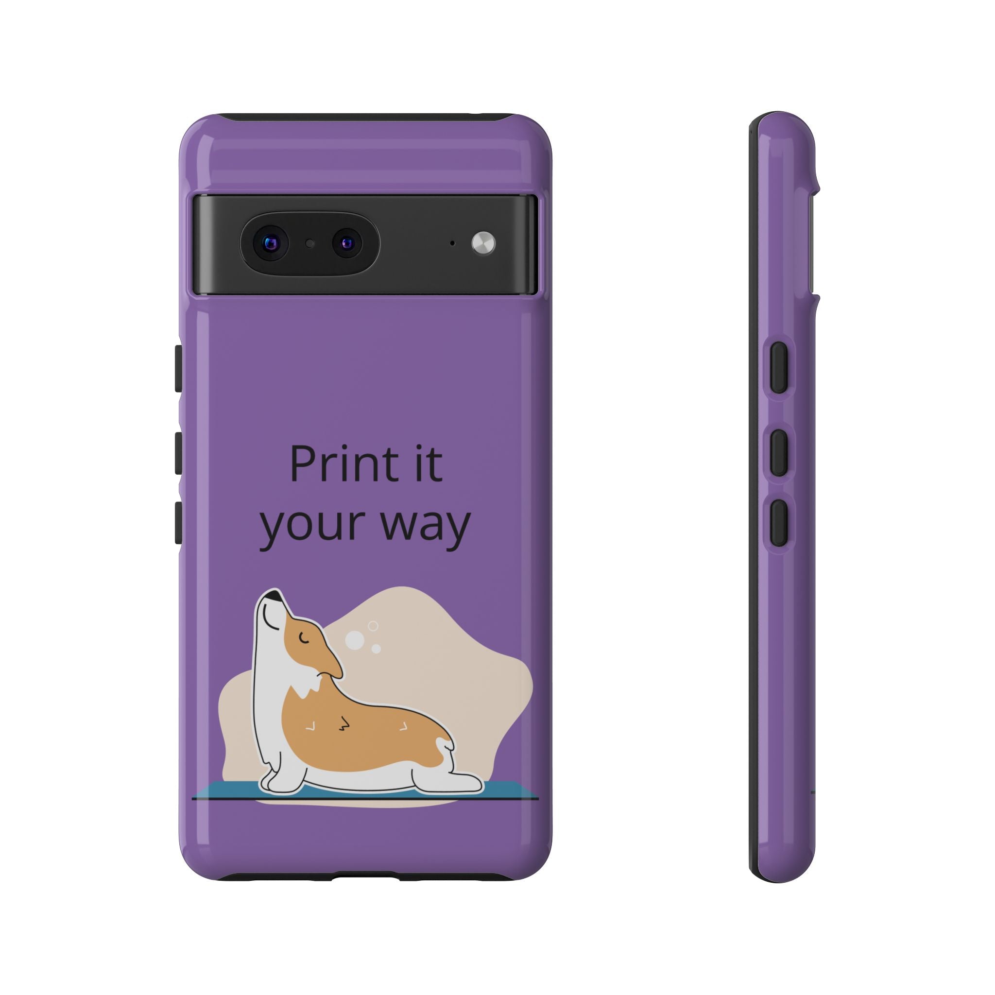 Corgi Stretch Phone Case – "Print it your way" Purple Protective Case