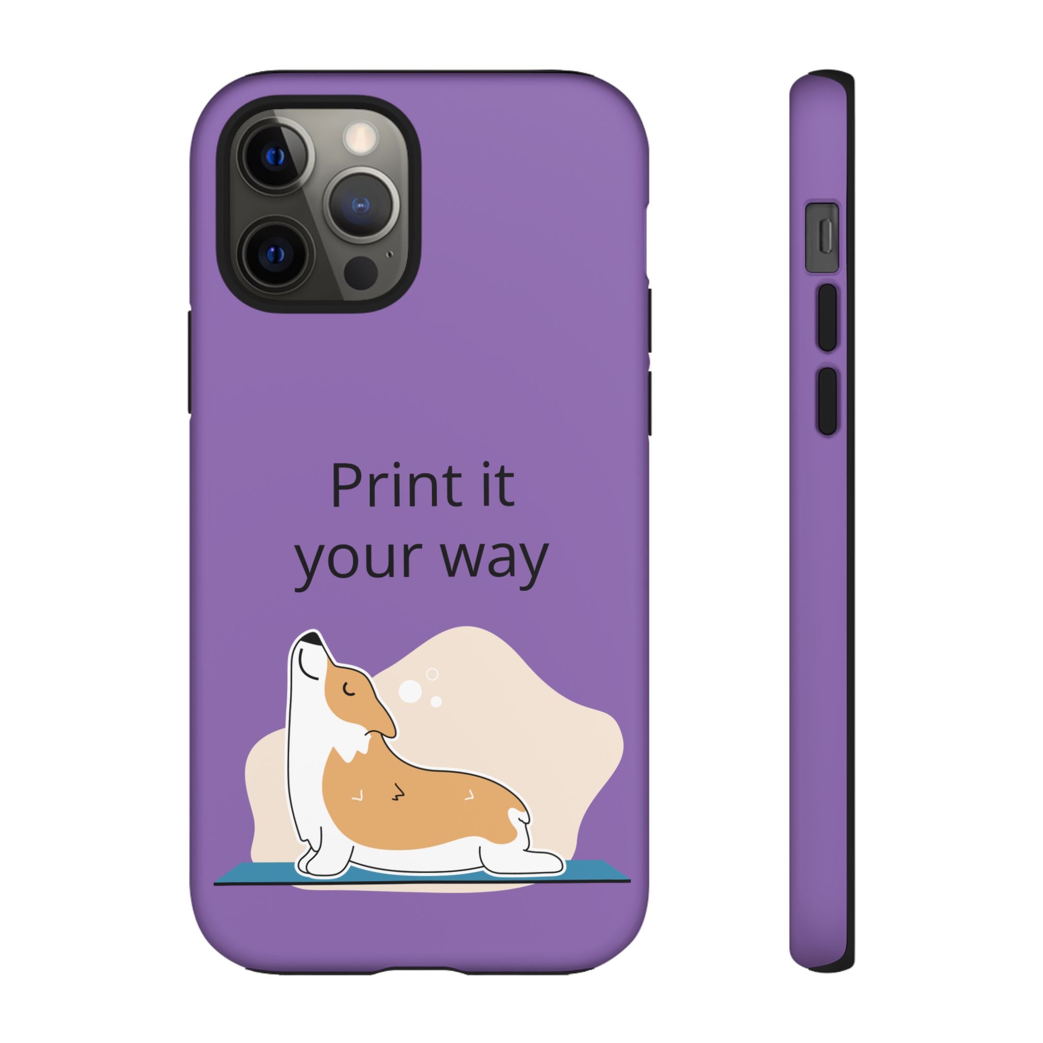 Corgi Stretch Phone Case – "Print it your way" Purple Protective Case