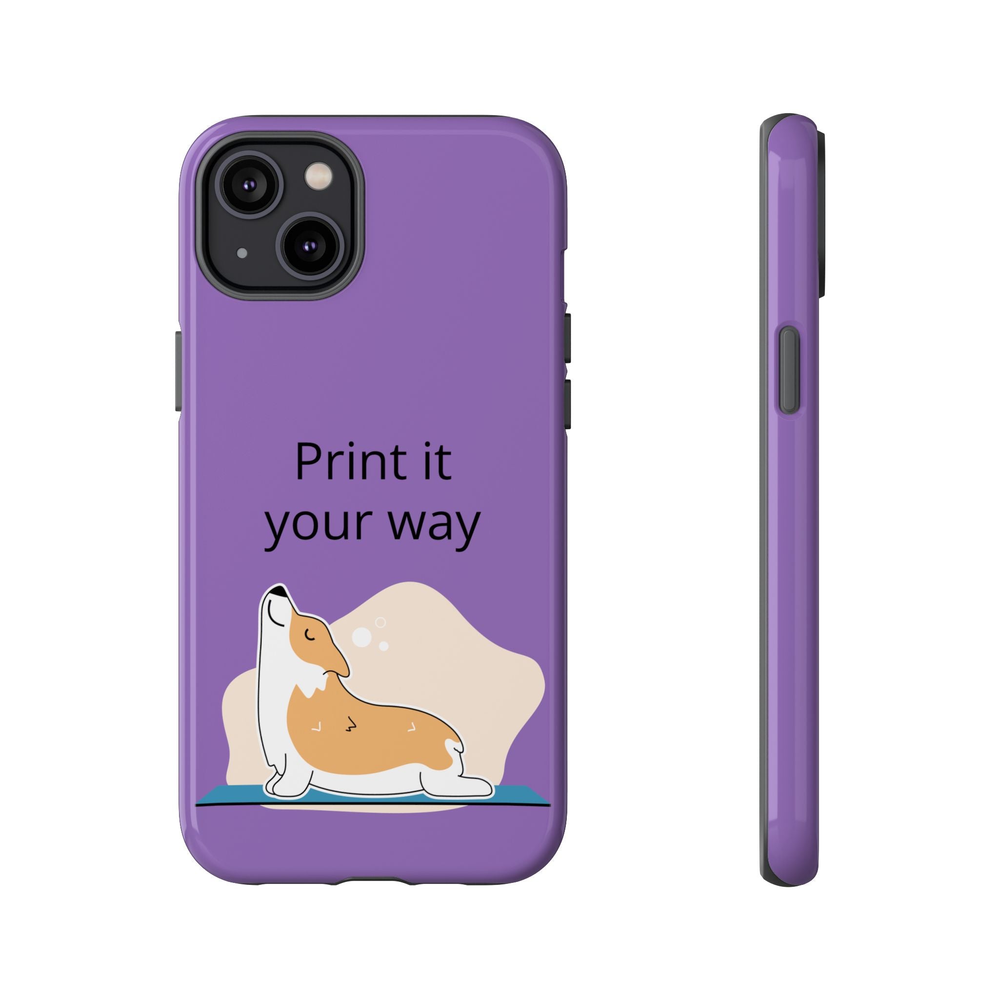 Corgi Stretch Phone Case – "Print it your way" Purple Protective Case