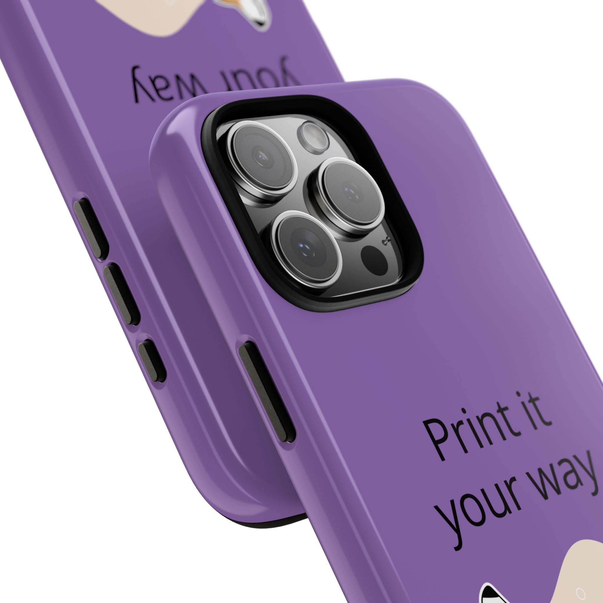 Corgi Stretch Phone Case – "Print it your way" Purple Protective Case
