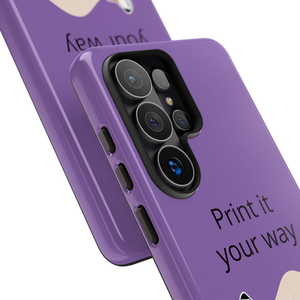 Corgi Stretch Phone Case – "Print it your way" Purple Protective Case