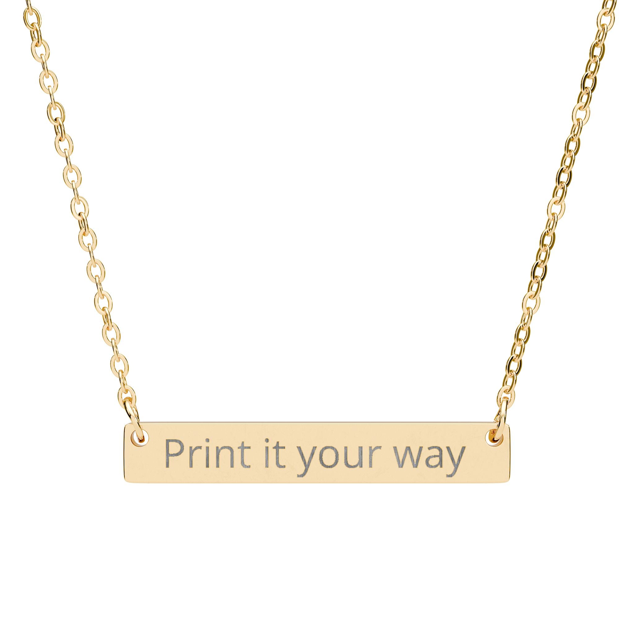 Engravable Horizontal Bar Necklace — Personalized Nameplate Jewelry