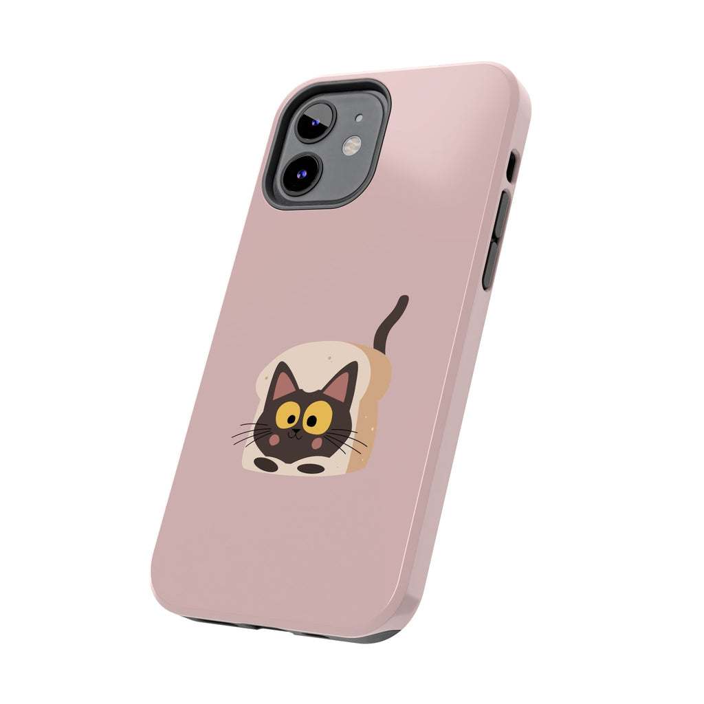Tough Phone Case — Cute Black Cat in Bread Illustration (Protective iPhone Case)