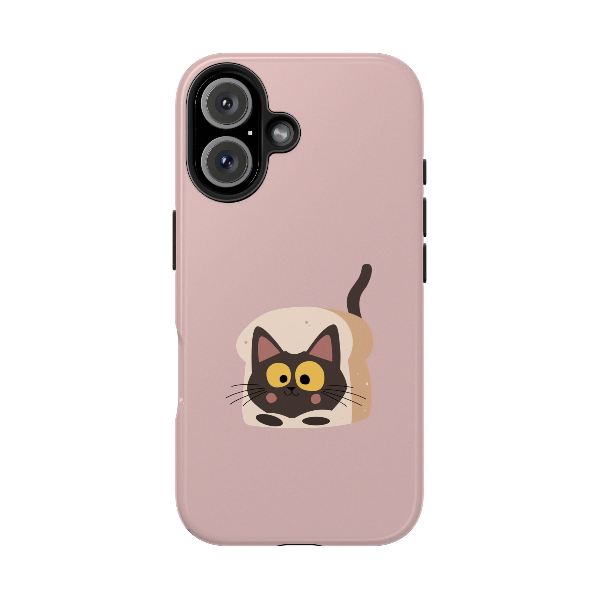 Tough Phone Case — Cute Black Cat in Bread Illustration (Protective iPhone Case)