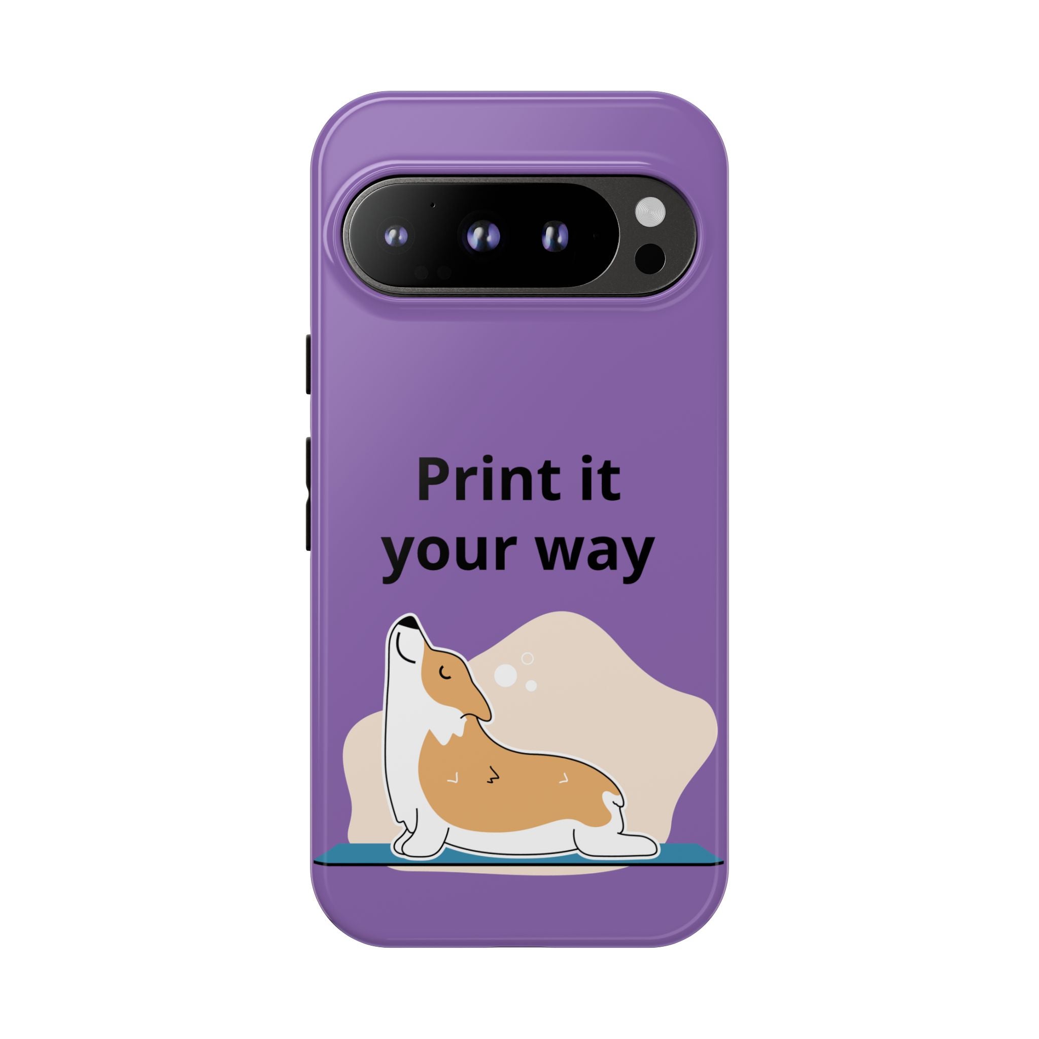 Corgi Stretch Phone Case – "Print it your way" Purple Protective Case
