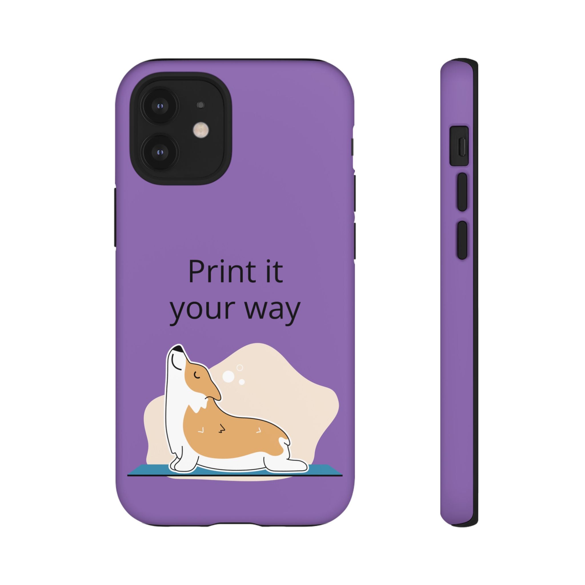 Corgi Stretch Phone Case – "Print it your way" Purple Protective Case