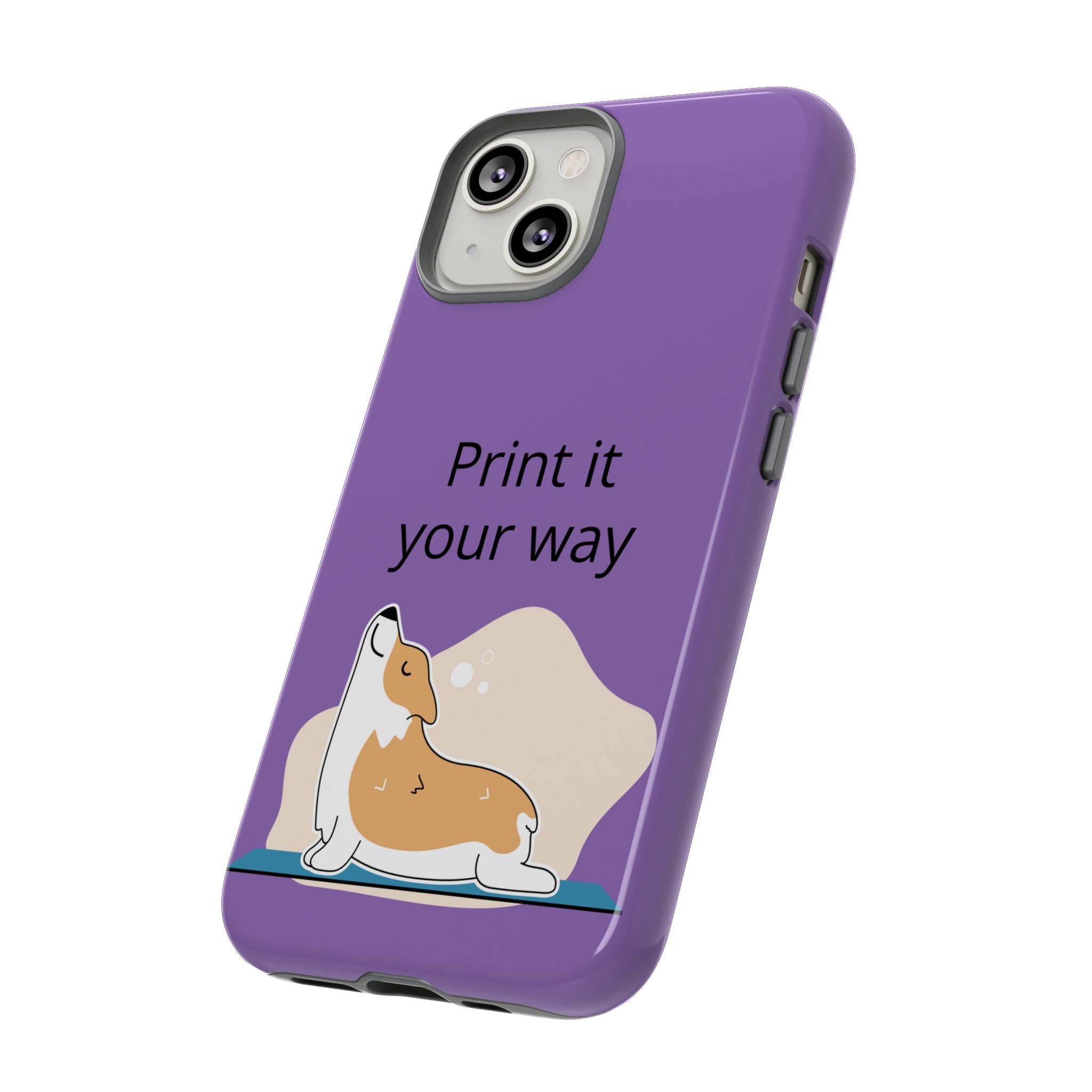 Corgi Stretch Phone Case – "Print it your way" Purple Protective Case