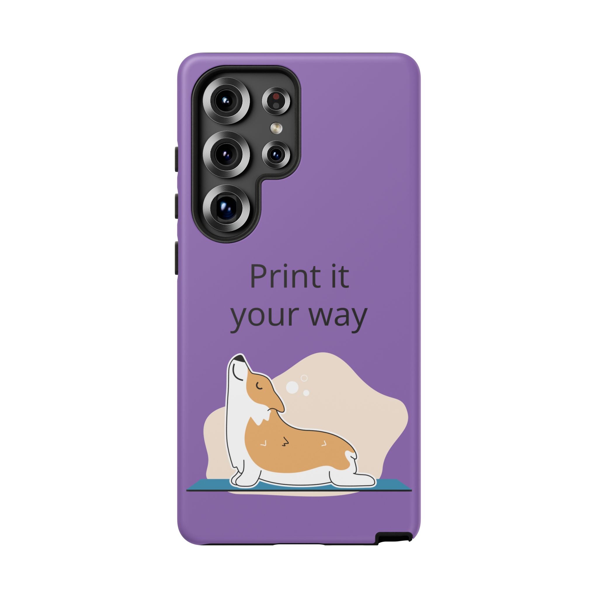 Corgi Stretch Phone Case – "Print it your way" Purple Protective Case