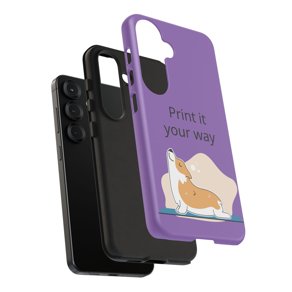 Corgi Stretch Phone Case – "Print it your way" Purple Protective Case