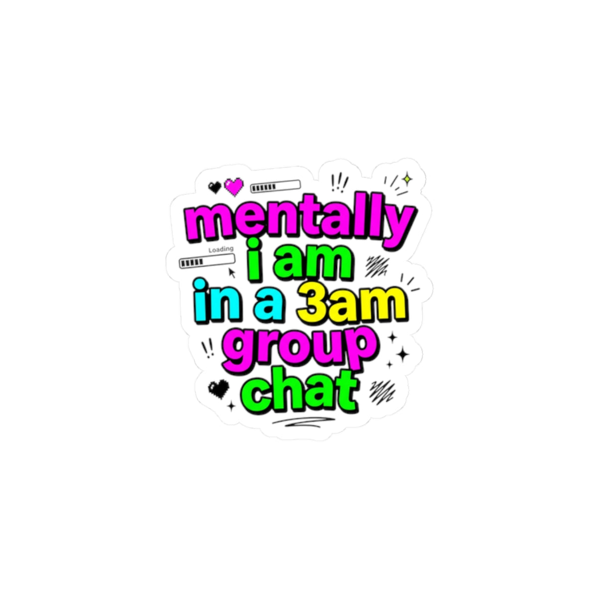 mentally i am in a 3am group chat Sticker | meme-core, cringe-core, brainrot humor