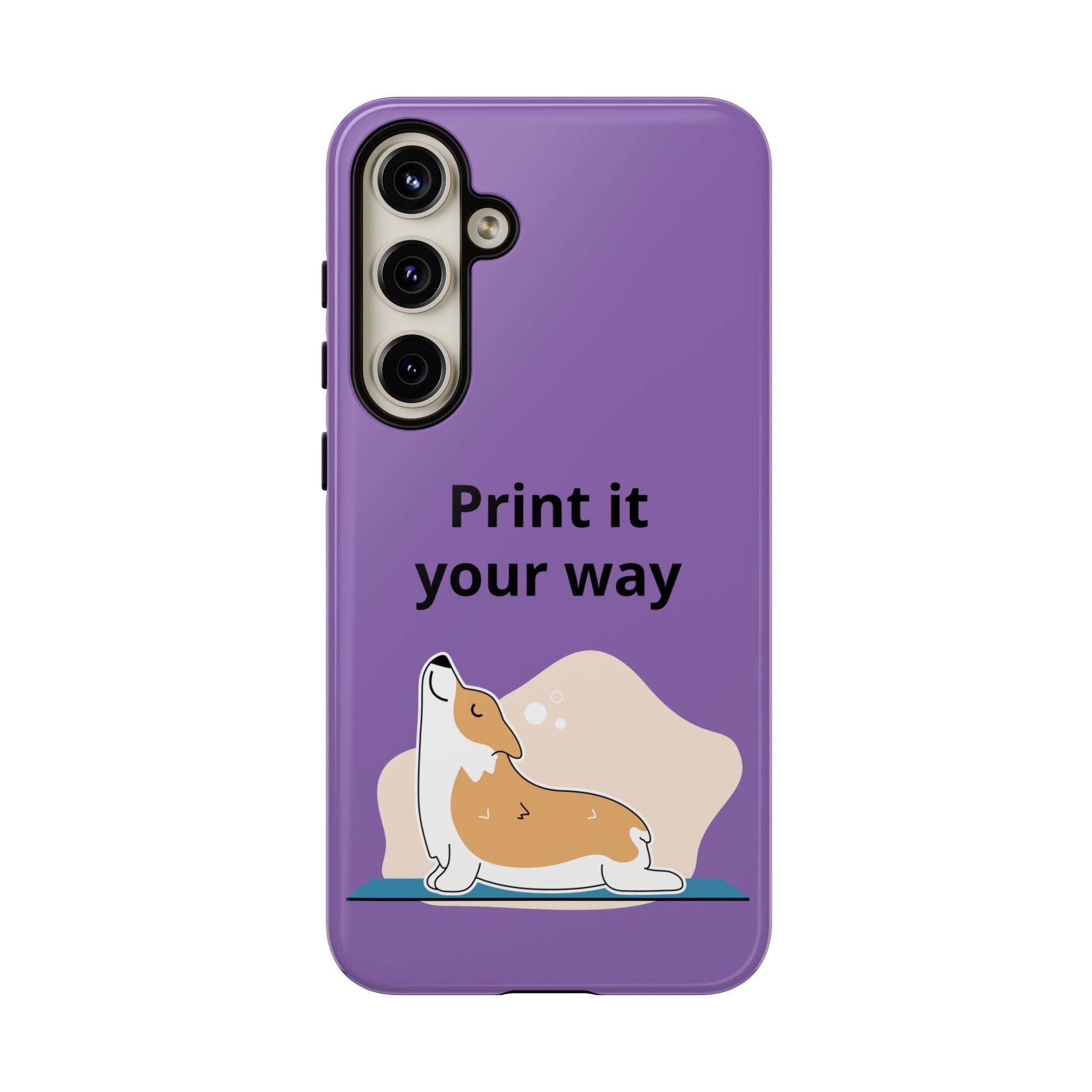 Corgi Stretch Phone Case – "Print it your way" Purple Protective Case