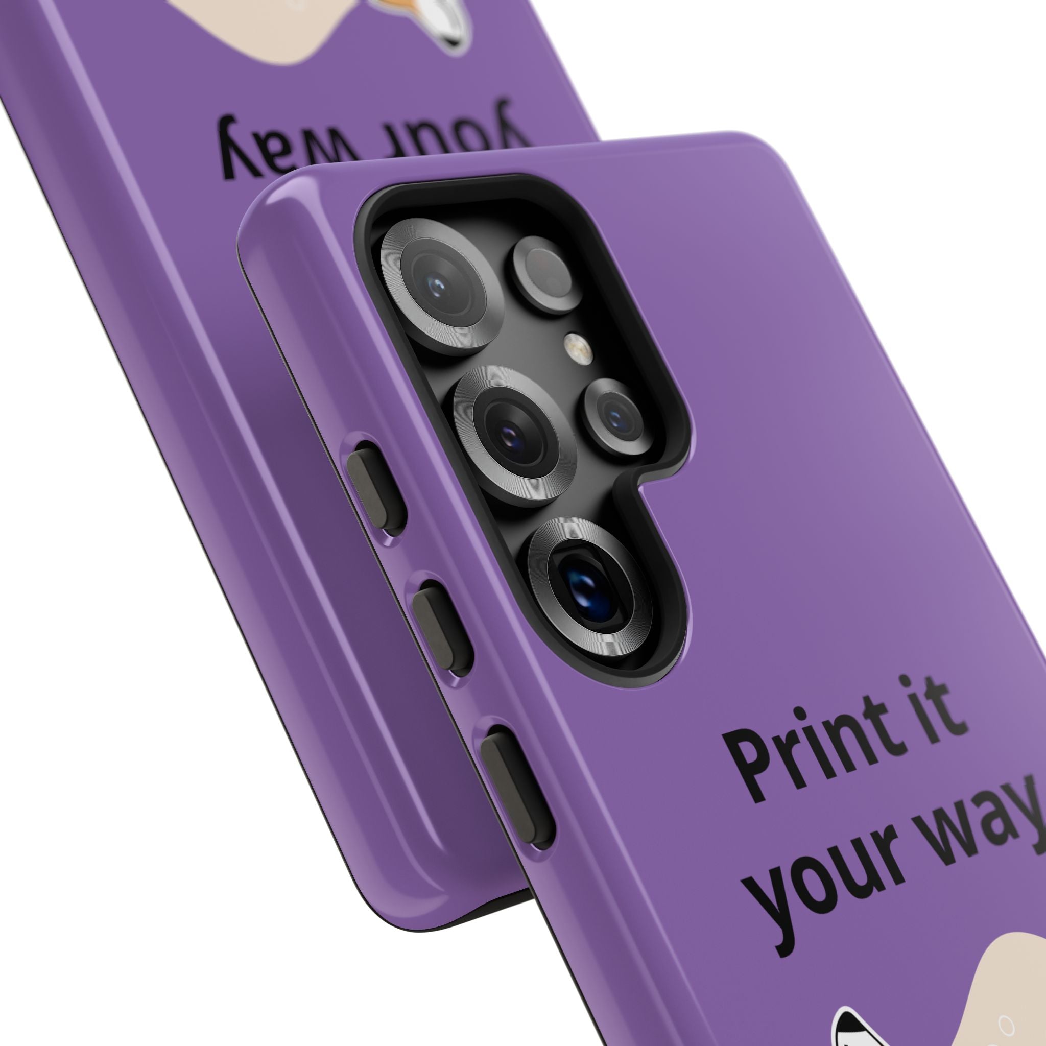 Corgi Stretch Phone Case – "Print it your way" Purple Protective Case