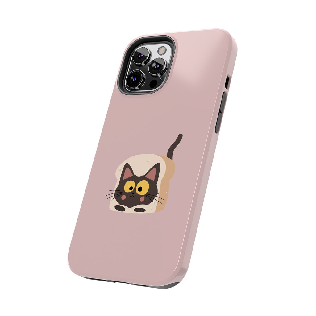 Tough Phone Case — Cute Black Cat in Bread Illustration (Protective iPhone Case)