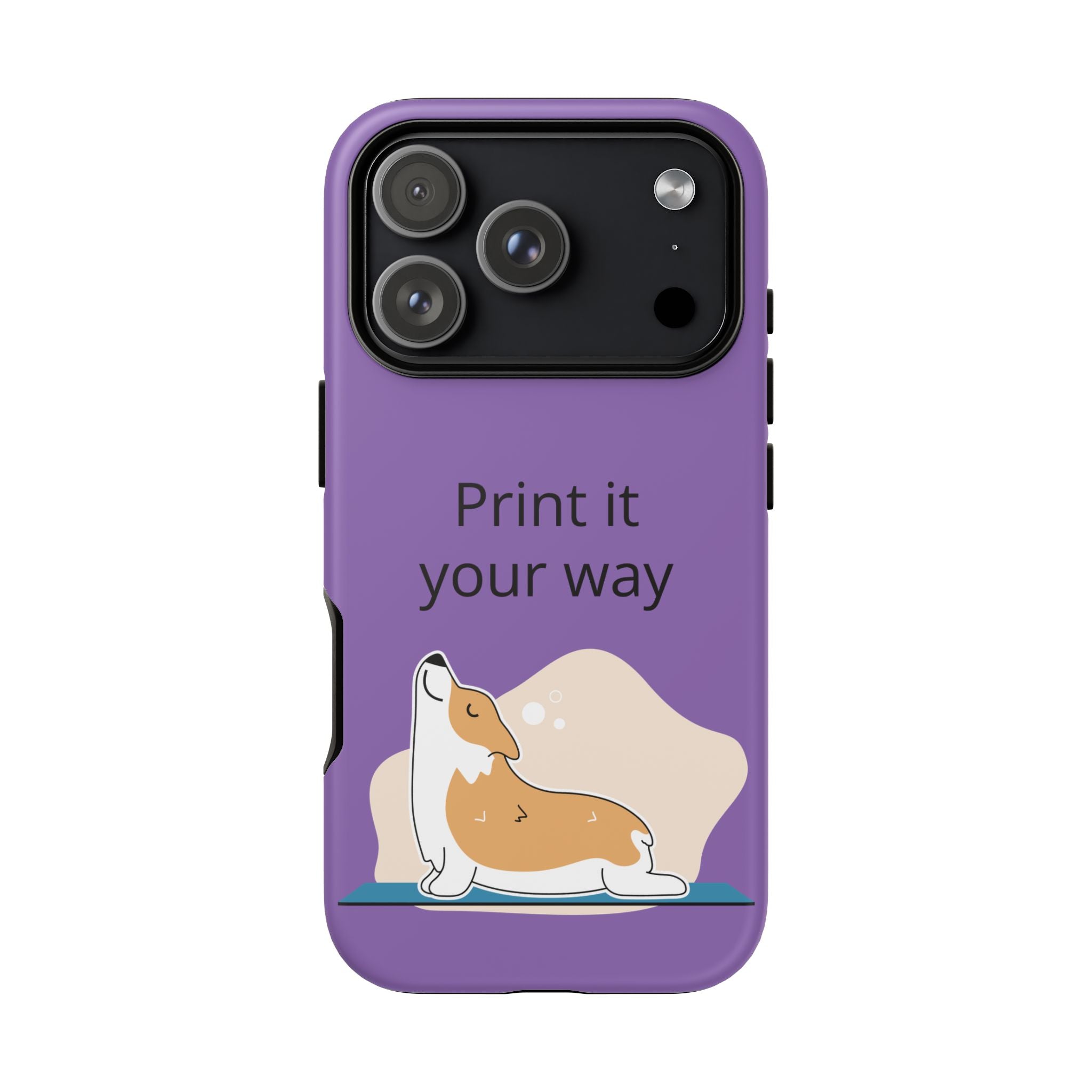 Corgi Stretch Phone Case – "Print it your way" Purple Protective Case