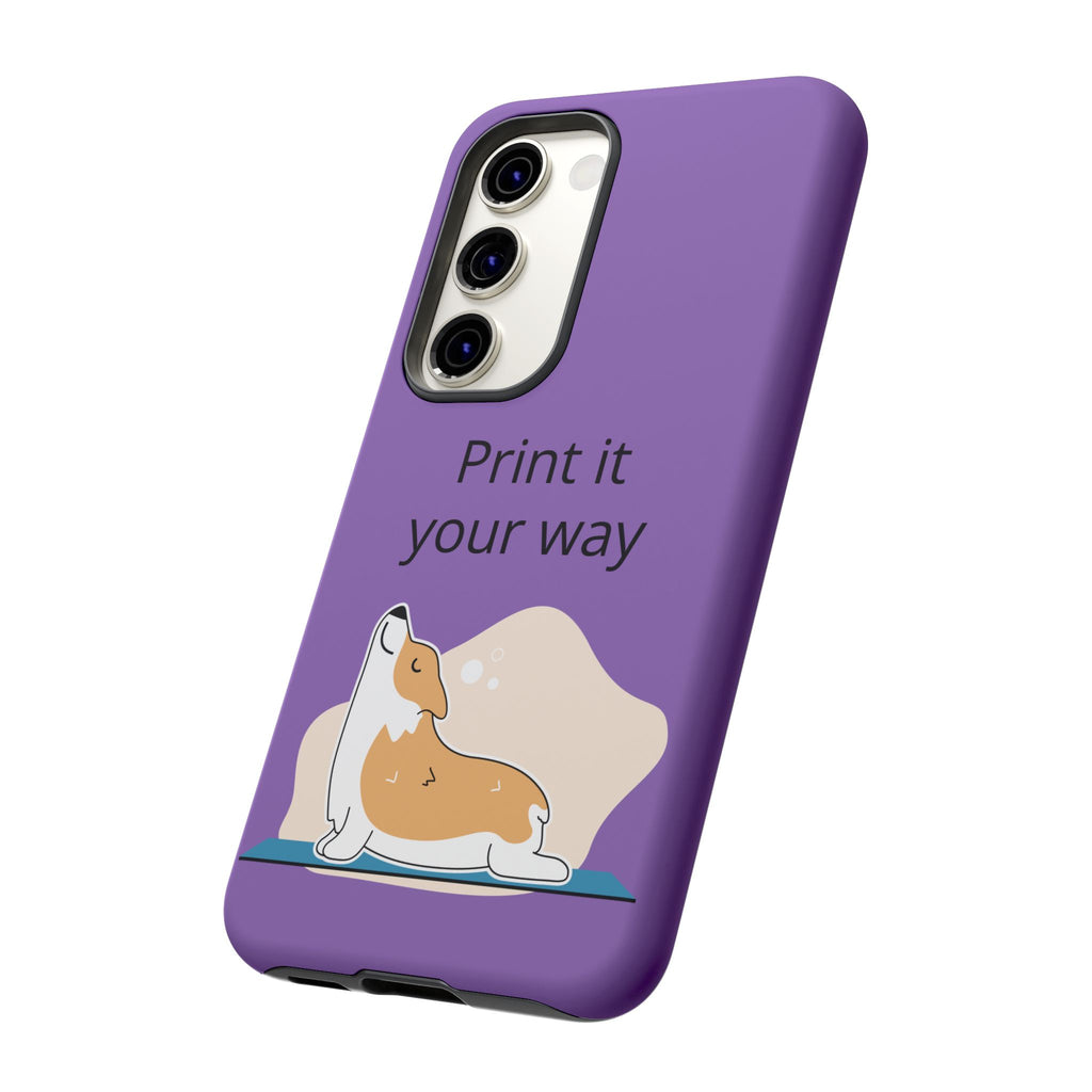 Corgi Stretch Phone Case – "Print it your way" Purple Protective Case