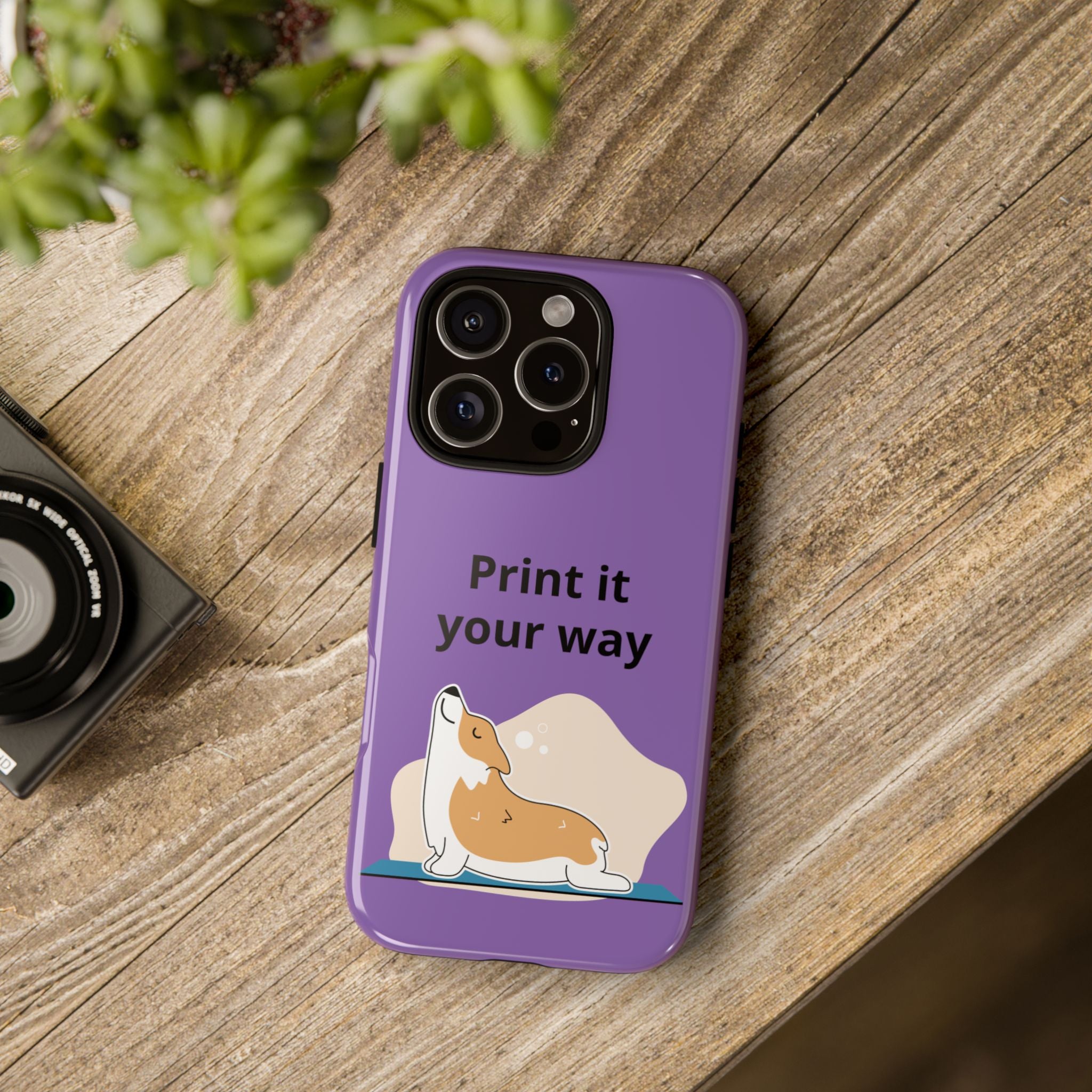 Corgi Stretch Phone Case – "Print it your way" Purple Protective Case