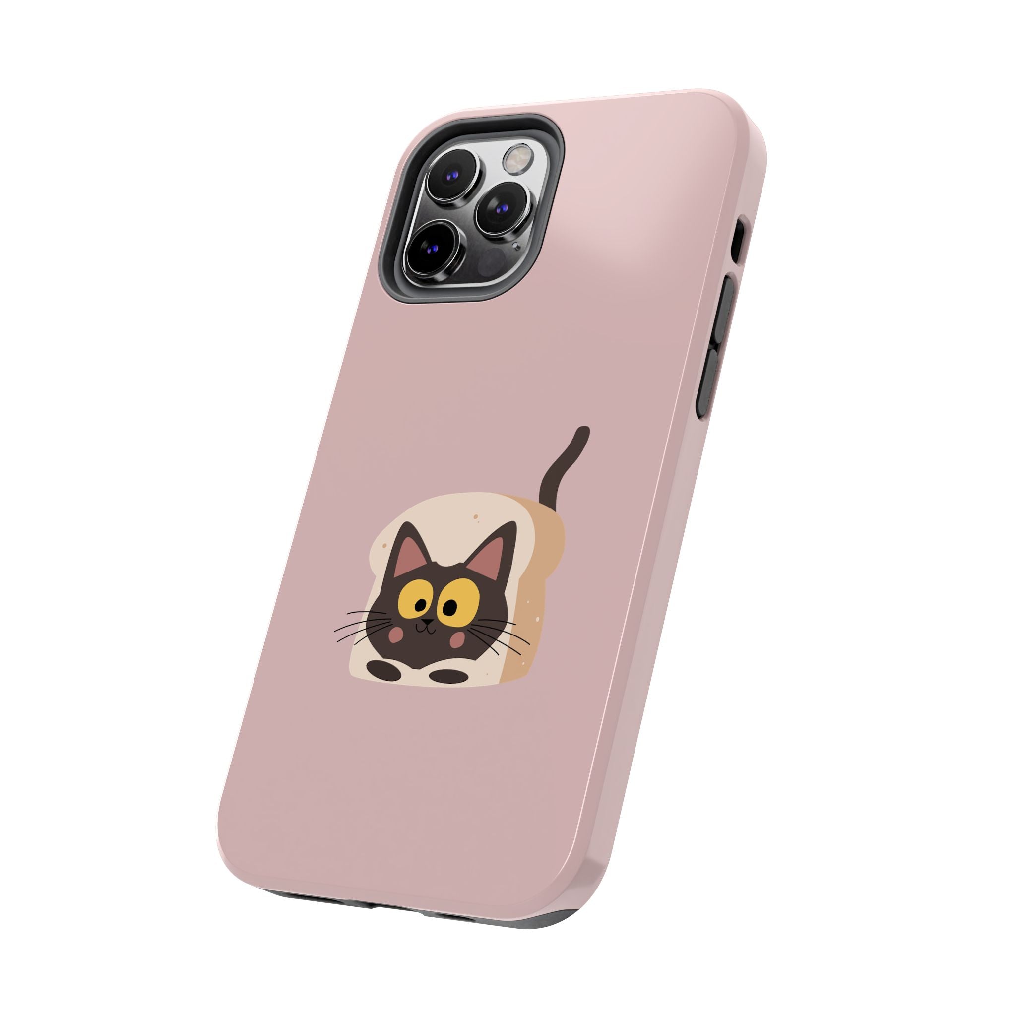 Tough Phone Case — Cute Black Cat in Bread Illustration (Protective iPhone Case)