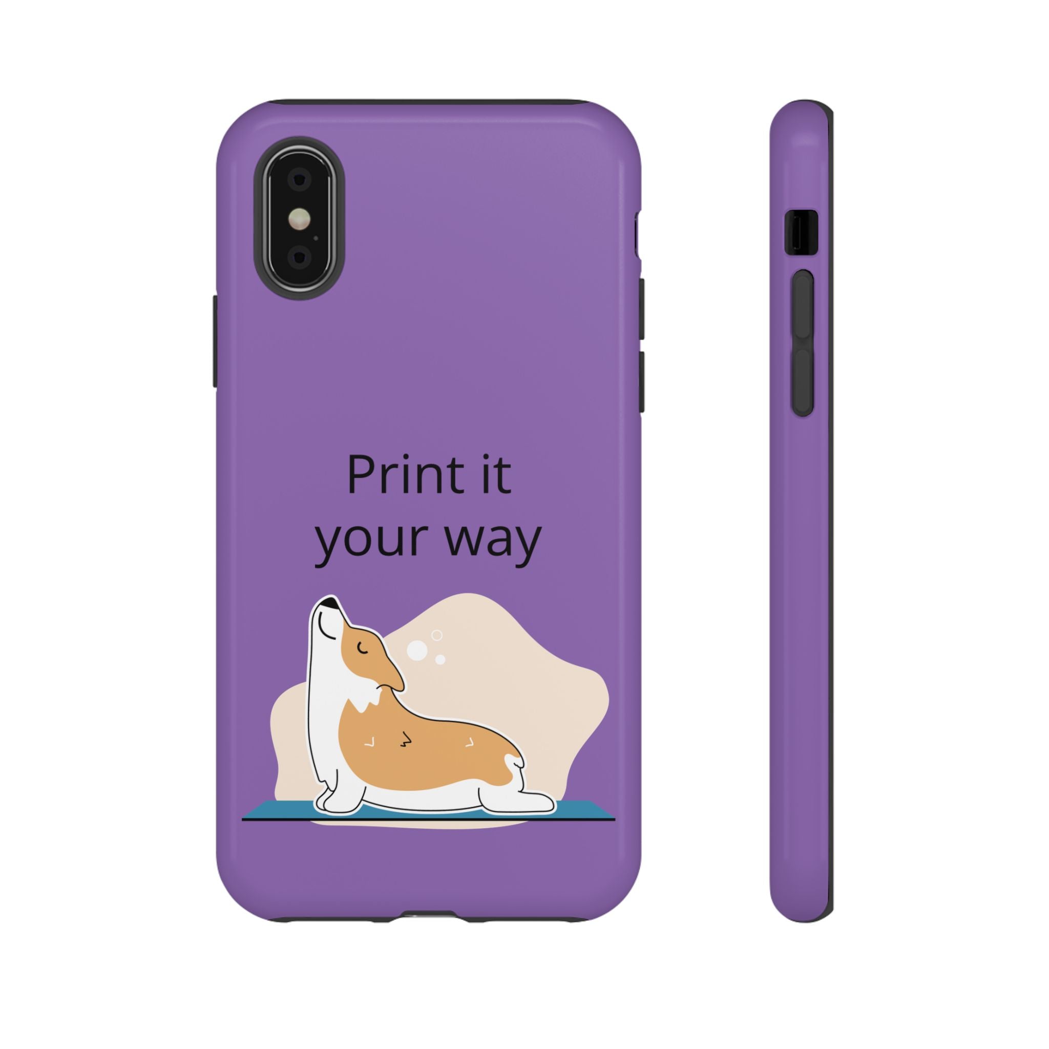 Corgi Stretch Phone Case – "Print it your way" Purple Protective Case