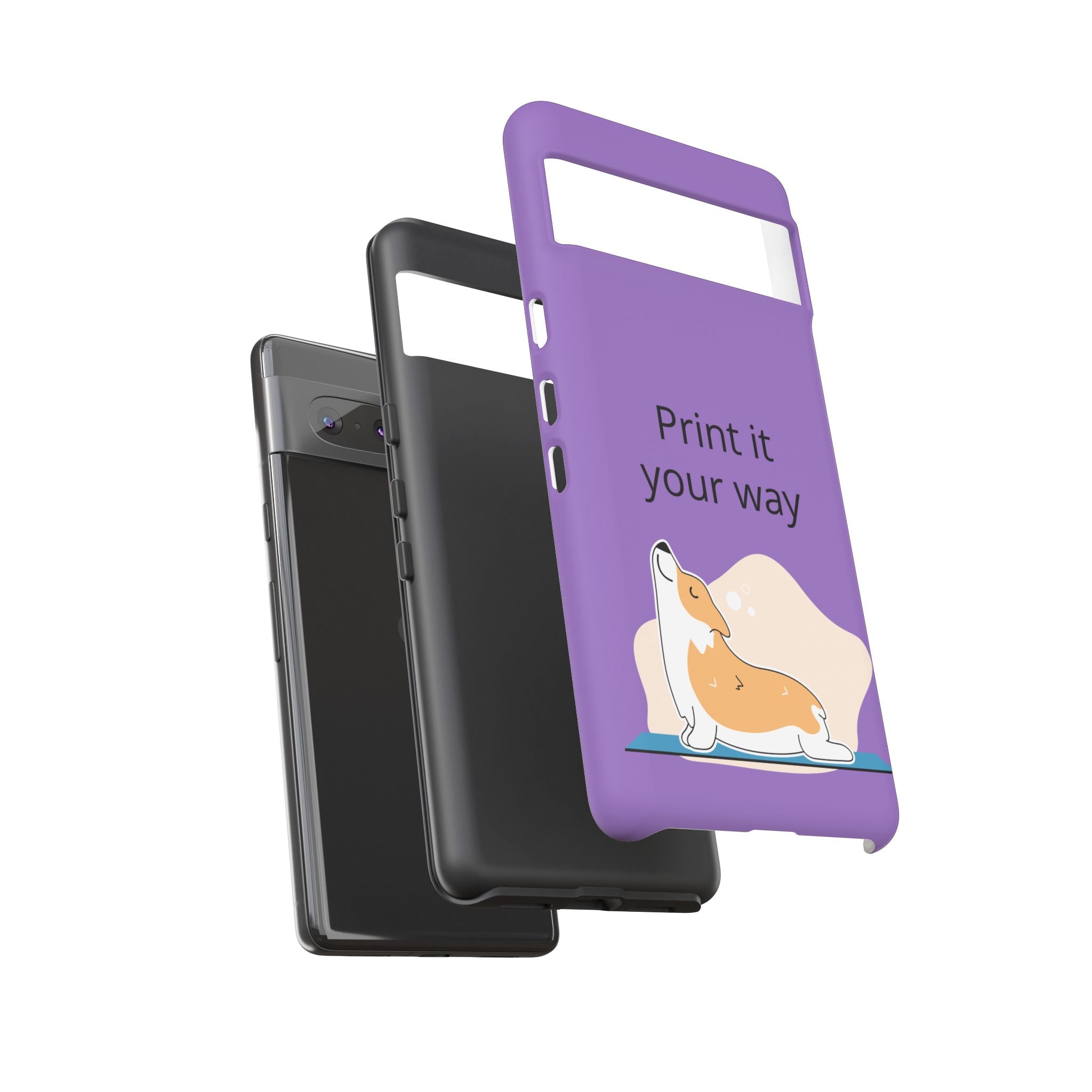 Corgi Stretch Phone Case – "Print it your way" Purple Protective Case