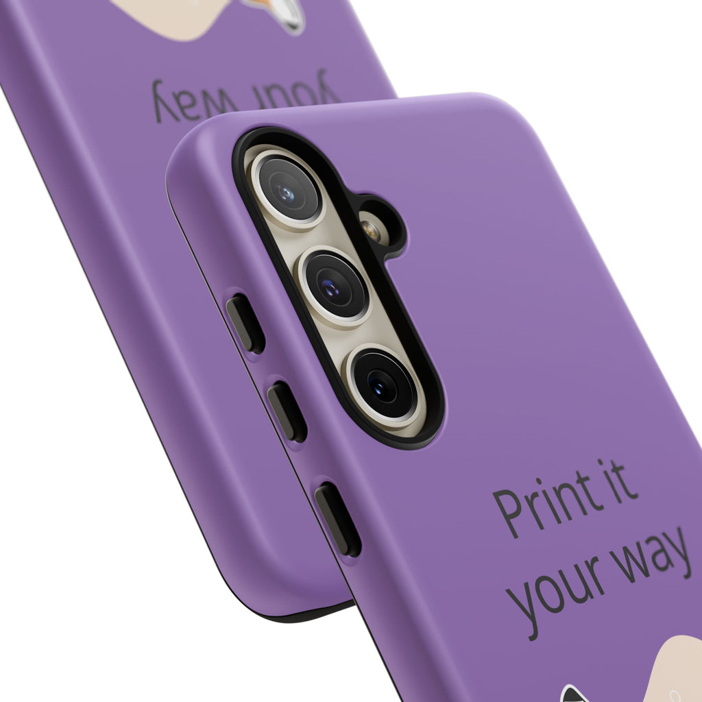 Corgi Stretch Phone Case – "Print it your way" Purple Protective Case