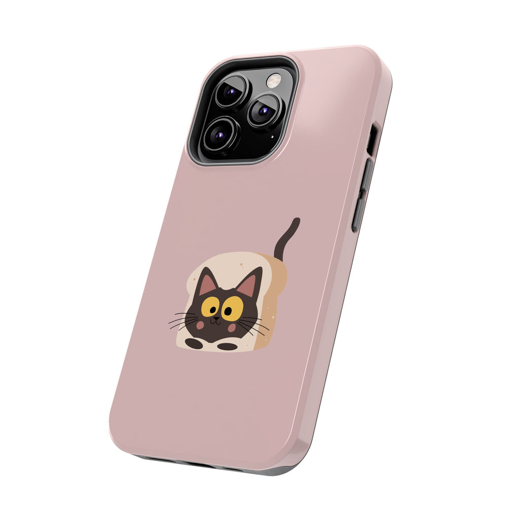 Tough Phone Case — Cute Black Cat in Bread Illustration (Protective iPhone Case)