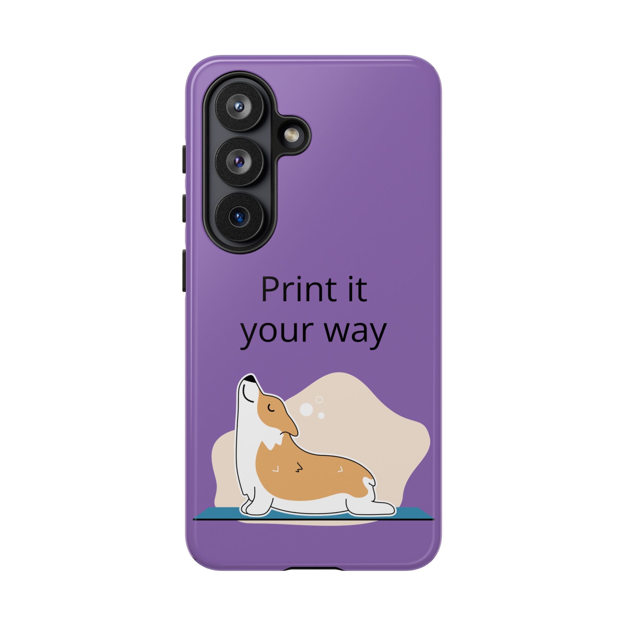 Corgi Stretch Phone Case – "Print it your way" Purple Protective Case